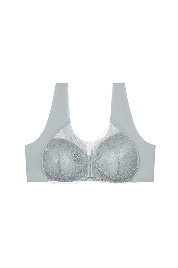 TOPKEAL Soutien-gorge sexy en dentelle froncée pour femme sans armature , violet, XXXXXXL