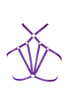 Harnais de corps pour femme - Ceinture de lingerie punk gothique - Pour festival, rave photographie, danse - Taille plus régl