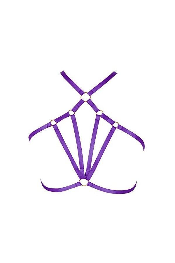 Harnais de corps pour femme - Ceinture de lingerie punk gothique - Pour festival, rave photographie, danse - Taille plus régl