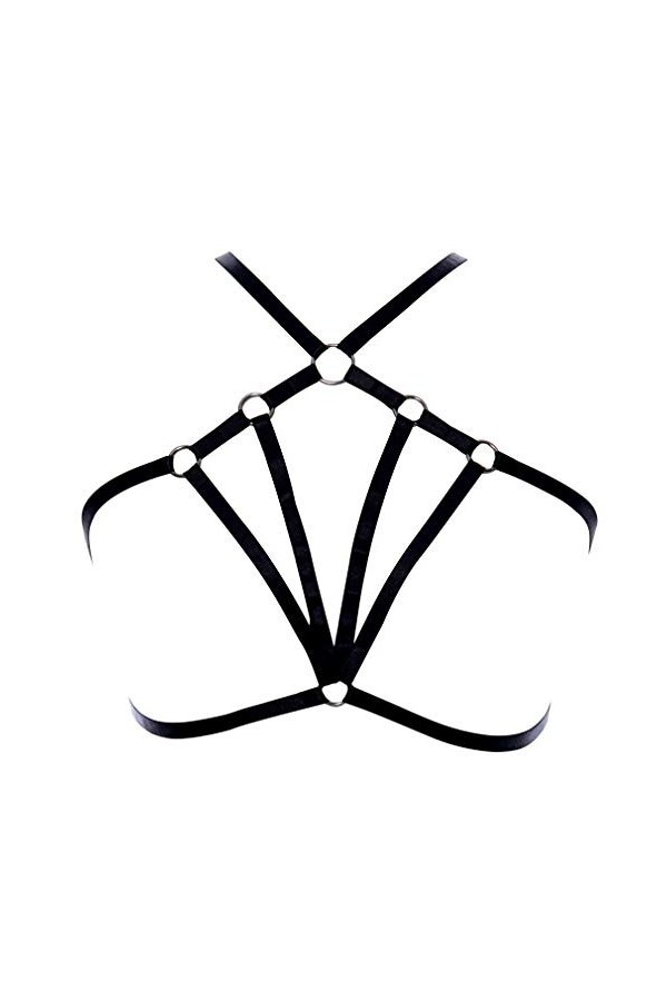 Harnais de corps pour femme - Ceinture de lingerie punk gothique - Pour festival, rave photographie, danse - Taille plus régl