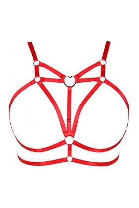 Harnais de corps pour femme - Grande taille - Soutien-gorge creux - Punk gothique - Costume de danse dHalloween, violet