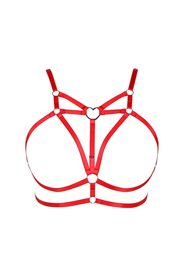 Harnais de corps pour femme - Grande taille - Soutien-gorge creux - Punk gothique - Costume de danse dHalloween, violet