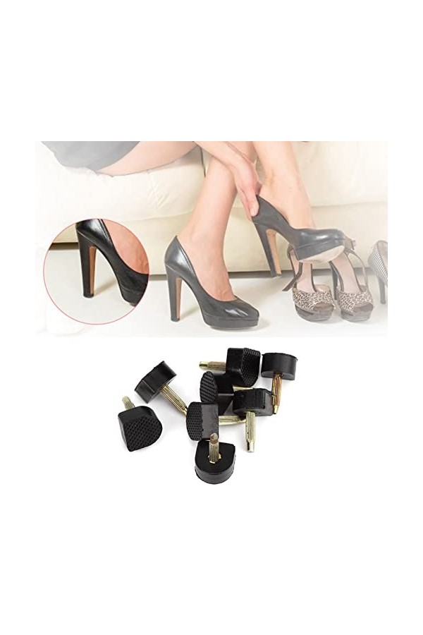 Conception de Surface Antidérapante, 84 Embouts de Remplacement pour Talons Hauts Chaussures Antidérapantes Réparation Talon 