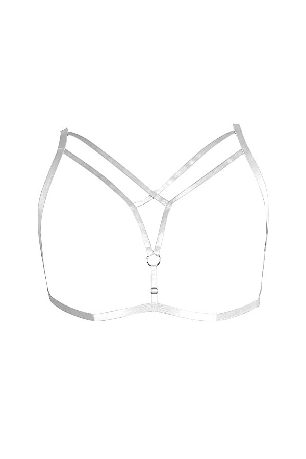 Harnais pour femme grande taille élastique sans seins creux réglable lingerie pour femme haut court soutien-gorge à bretelles