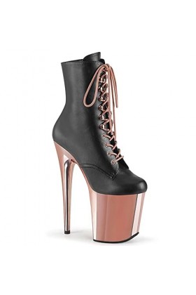 LEBE 20cm Talon Aiguille Talons Hauts Semelles épaisses Plate Forme imperméable Talons Aiguilles Bottines de Pole Dance-Black