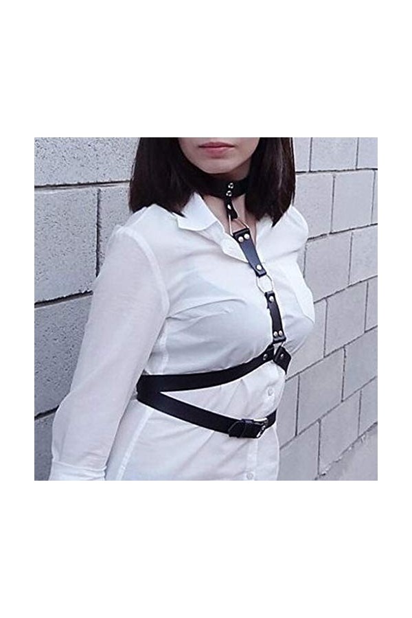 Generic Sharplace Harnais Corps Cuir Femme Lingerie Sexy Erotique Jeu de Rôle Pour Adulte Couple SM