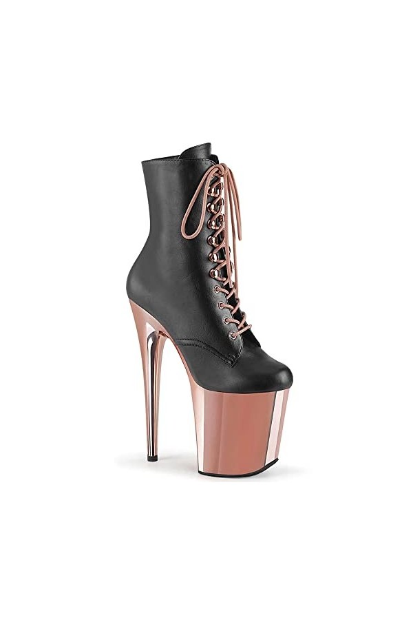 LEBE 20cm Talon Aiguille Talons Hauts Semelles épaisses Plate Forme imperméable Talons Aiguilles Bottines de Pole Dance-Black