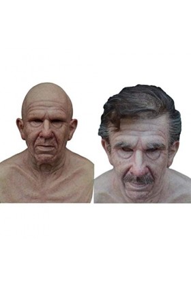 FOLOSAFENAR Accessoire de Couvre-Chef de Vieil Homme, Couverture de Vieil Homme en Latex Réaliste pour Adultes pour Mascarade