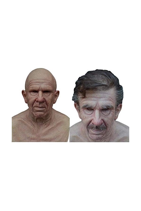 FOLOSAFENAR Accessoire de Couvre-Chef de Vieil Homme, Couverture de Vieil Homme en Latex Réaliste pour Adultes pour Mascarade
