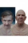 FOLOSAFENAR Accessoire de Couvre-Chef de Vieil Homme, Couverture de Vieil Homme en Latex Réaliste pour Adultes pour Mascarade