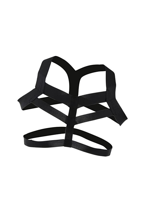 harayaa Men Poitrine harnachement Évider, Noir, Unique