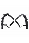 Harnais en similicuir pour homme - Ceinture - Armures dépaule - Boucles - Danse - Cosplay - Costumes sexy - Croix - Hallowee