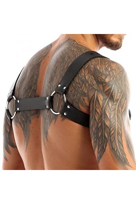 Ceinture harnais tendance en cuir synthétique pour homme, forme X, épaule, joint torique, corps, poitrine, muscle, Halloween,