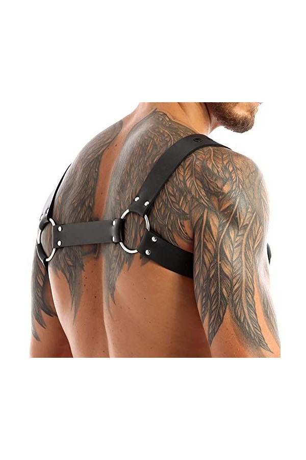 Ceinture harnais tendance en cuir synthétique pour homme, forme X, épaule, joint torique, corps, poitrine, muscle, Halloween,