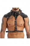 Harnais de poitrine pour homme en simili cuir avec boucles réglables et anneaux toriques pour Halloween
