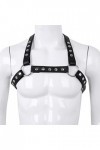 Harnais en forme de X pour homme en cuir synthétique avec anneaux toriques en métal pour cosplay, club, fête, Halloween