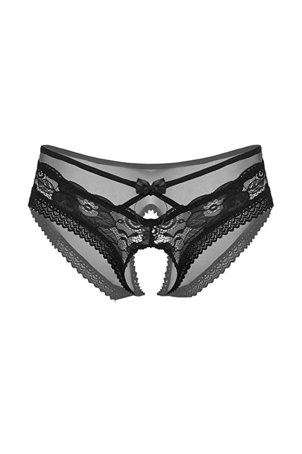 SARGE Hommes Dentelle Slip G-String CulotteLingerie sous-vêtements Bowknot HollowOut Underpants Vêtements de Nuit