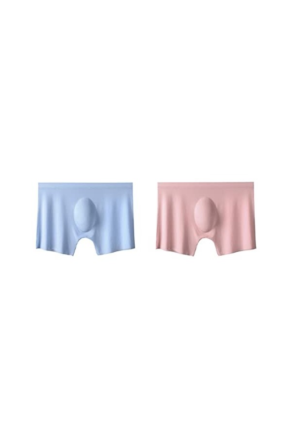 2Pcs Hommes Culottes Hommes Glace Soie Boxers sans coutureSous-vêtements Homme Ultra-Mince Respirant Boxer Shorts Homme sous-