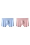 2Pcs Hommes Culottes Hommes Glace Soie Boxers sans coutureSous-vêtements Homme Ultra-Mince Respirant Boxer Shorts Homme sous-