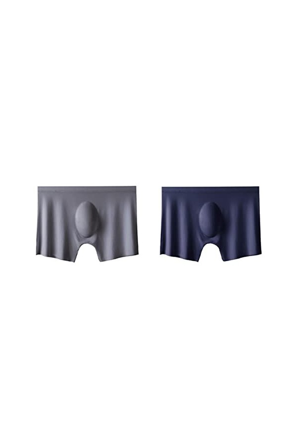 2Pcs Hommes Culottes Hommes Glace Soie Boxers sans coutureSous-vêtements Homme Ultra-Mince Respirant Boxer Shorts Homme sous-