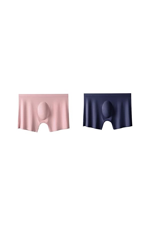 2Pcs Hommes Culottes Hommes Glace Soie Boxers sans coutureSous-vêtements Homme Ultra-Mince Respirant Boxer Shorts Homme sous-