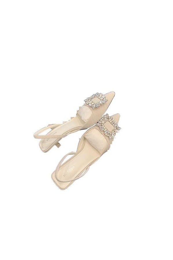 EcmRad Femmes Strass Décor Hauts Talons Aiguilles Point Toe Sexy Talon Robe Escarpins Sandales for la Fête De Mariage Color