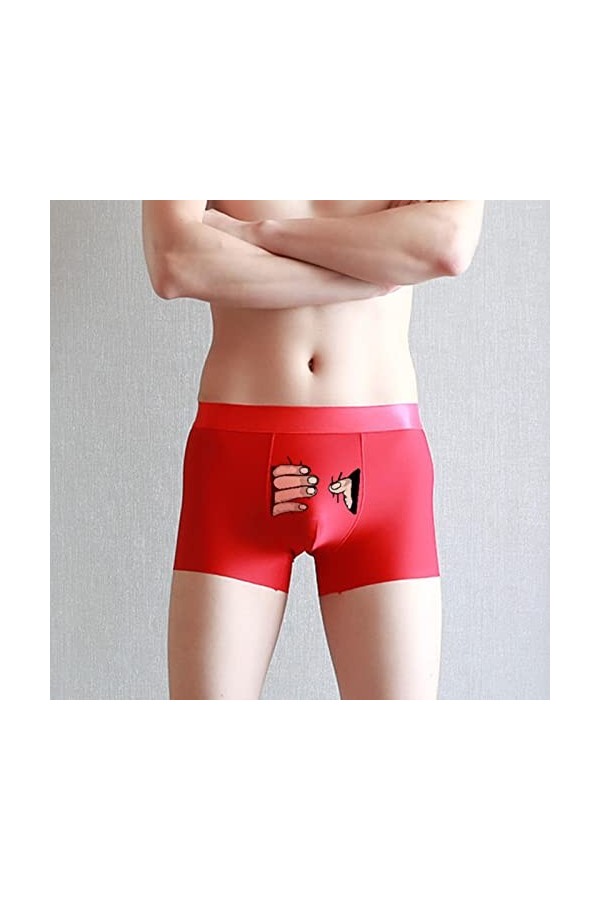 Drôle de Dessin animé sous-vêtements Hommes Glace Soie Boxer Shorts Mignon Uparation Coffre Plus Taille Culotte Masculine pou