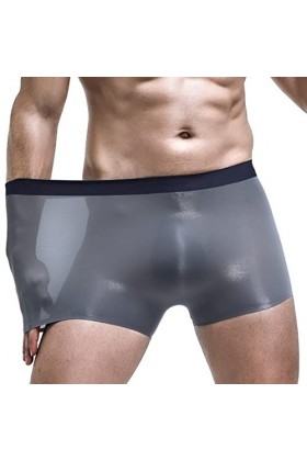 Hommes Glace Soie sans Couture Boxer Pochette Vêtements de Nuit sous-vêtements Respirants Pantalon Shorts Confortable Bulge C