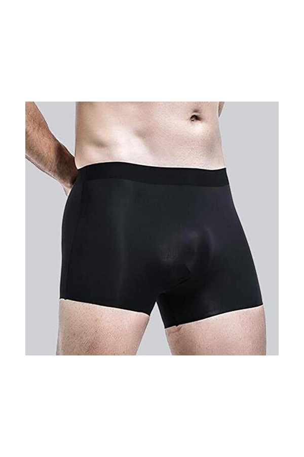 Hommes Glace Soie sans Couture Boxer Pochette Vêtements de Nuit sous-vêtements Respirants Pantalon Shorts Confortable Bulge C