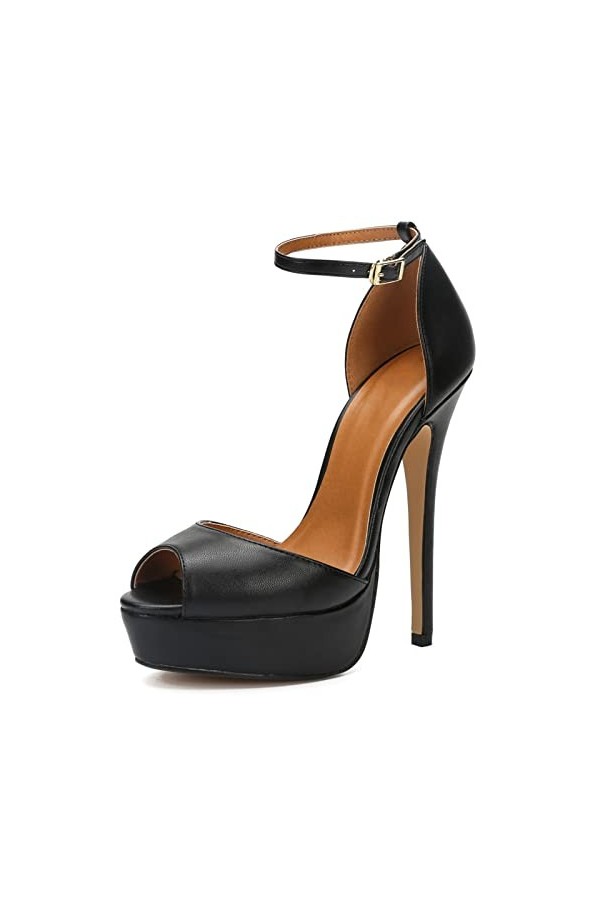 curtain Sandales pour Hommes Unisexes 16CM Stiletto Fetish Talons Hauts Robe de soirée de Mariage Pompes Sexy Stripper Discot