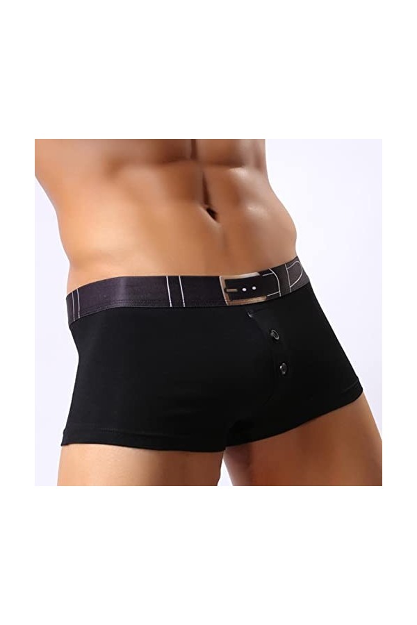 Hommes sous-vêtements Boxers Shorts Homme Respirant Taille Moyenne U Convexe Poche Boucle Bouton sous-vêtements S-L