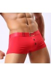 Hommes sous-vêtements Boxers Shorts Homme Respirant Taille Moyenne U Convexe Poche Boucle Bouton sous-vêtements S-L