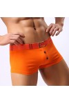 Hommes sous-vêtements Boxers Shorts Homme Respirant Taille Moyenne U Convexe Poche Boucle Bouton sous-vêtements S-L