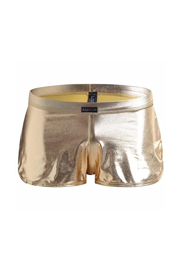 Boxer pour Homme Slip Jambe Fendue Slips Or et Argent Scène de Spectacle sous-vêtements de boîte de Nuit