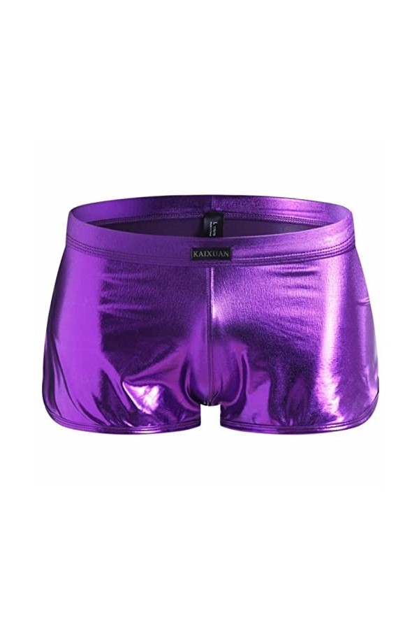 Boxer pour Homme Slip Jambe Fendue Slips Or et Argent Scène de Spectacle sous-vêtements de boîte de Nuit
