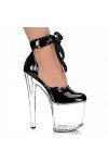HOMDREAM Talon Aiguille Talons Hauts Sexy 20CM Stiletto en Cuir Verni Catwalk Talons Hauts,blackRibs-46
