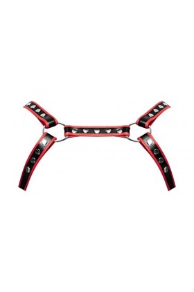 Male Power Cuir PU Leo 596-266, noir/rouge, seulement taille