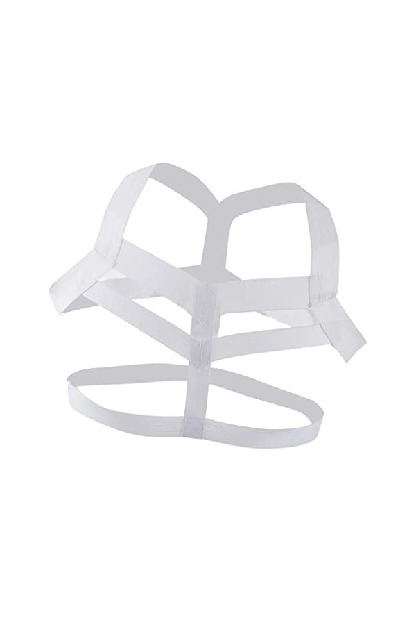 LOVIVER Hommes Bande Bandoulière harnachement Bandage Vereinskleidung Costume, Blanc, Unique