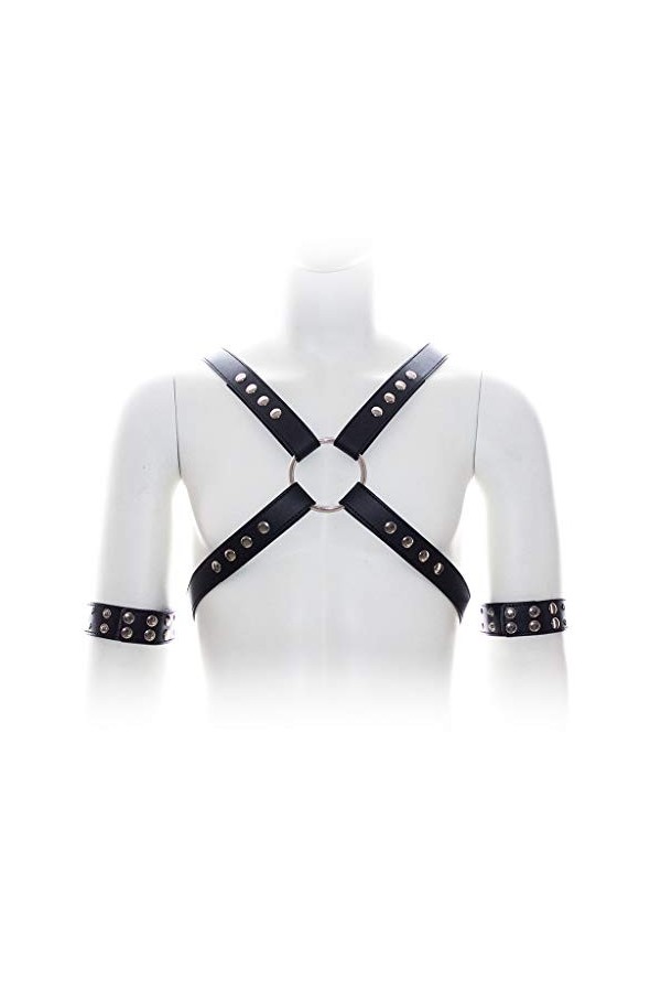 Mens PU Retenir Poitrine harnachement Sangles Vereinskleidung Costume Fantaisie