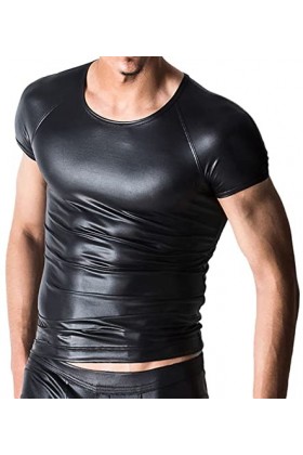 AIEOE Hommes Sexy Boxer en Similicuir Ouvert Slip Taille Basse Respirant sous-Vêtement Erotique Zippé à l’Entrejambes XL