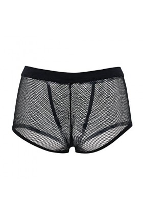 DDSCOLOUR Boxer Homme Sexy Slips Shorts Sous-vêtements Transparent Briefs [Noir Large]