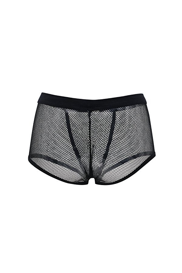 DDSCOLOUR Boxer Homme Sexy Slips Shorts Sous-vêtements Transparent Briefs [Noir Large]