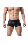 JFAN Homme Sexy Boxer MéTallique Brillant Shorts Hommes éLastique Taille Basse Taille Sexy Boxer Briefs Noir,L 
