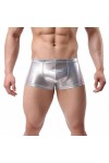 JFAN Homme Sexy Boxer MéTallique Brillant Shorts Hommes éLastique Taille Basse Taille Sexy Boxer Briefs Noir,L 