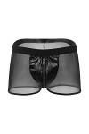 DGKaxiyaHM Boxer en Maille Transparente pour Hommes sous-vêtement en Cuir Transparent à Taille Moyenne avec Poche zippée Boxe