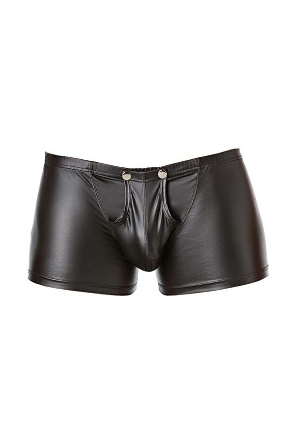 Boxer pour homme avec fermeture Aspect latex/vinyle Effet mouillé, Noir , XXXL