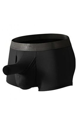 PIYAX Hommes Boxeurs sous-vêtements Sexy Long pénis Poche Boxershorts caleçon mâle éléphant Renflement Culotte