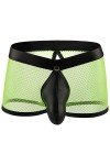 DGKaxiyaHM Boxer Transparent pour Hommes sous-vêtement évidé en Maille avec Pochette Amovible Clubwear de Lingerie en Cuir à 