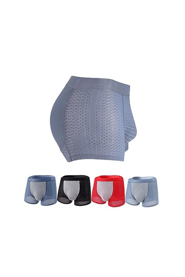 Jelaqmot Nylon Ice Silk Breathable Mens Underwear, Mesh Sexy Transparent Breathable Ice Silk Sports-Inspired Boxer Briefs B