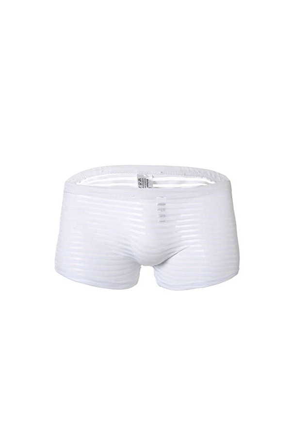 BaronHong sous-vêtements Skimpy pour Hommes Sexy Stripe Mesh See Through Sheer Boxer Briefs 3-Pack A , XL